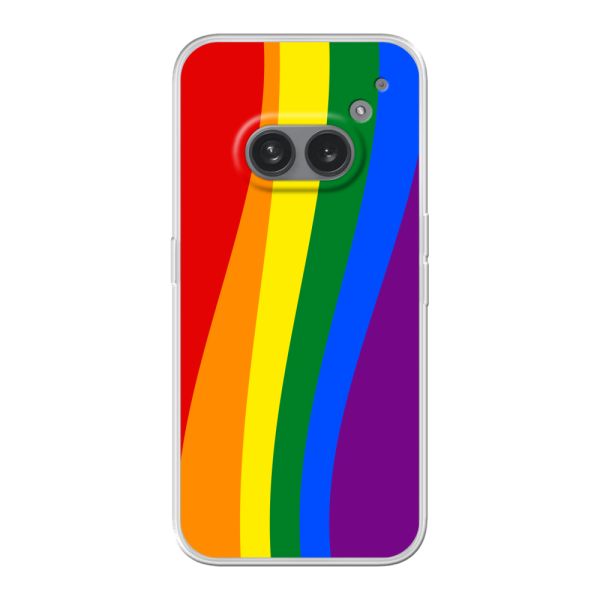 Flexibel Nothing Phone (2a) Plus hoesje met Regenboogvlag - Klassieke Pride Vlag Subtitel
