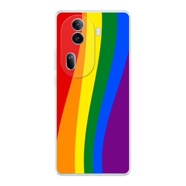 Flexibel Oppo Reno 11 Pro hoesje met Regenboogvlag - Klassieke Pride Vlag Subtitel