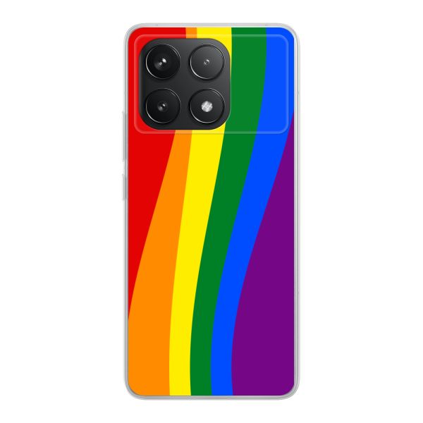 Flexibel Xiaomi Redmi K70 / K70 Pro hoesje met Regenboogvlag - Klassieke Pride Vlag Subtitel