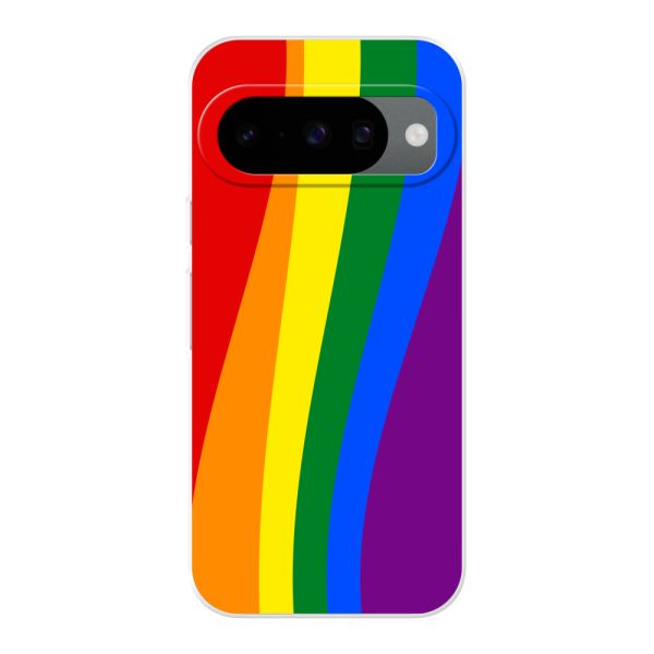 Flexible Google Pixel 10 / 10 Pro Hülle mit Regenbogenflagge - Klassische Pride-Flagge Untertitel
