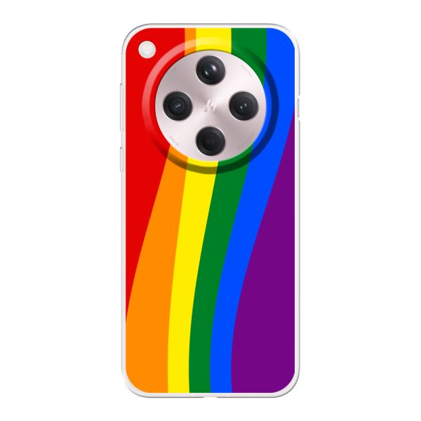Flexibel Oppo Find X8 hoesje met Regenboogvlag - Klassieke Pride Vlag Subtitel