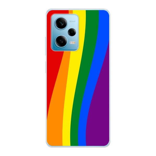 Flexibel Xiaomi Redmi Note 12 Pro 5G hoesje met Regenboogvlag - Klassieke Pride Vlag Subtitel