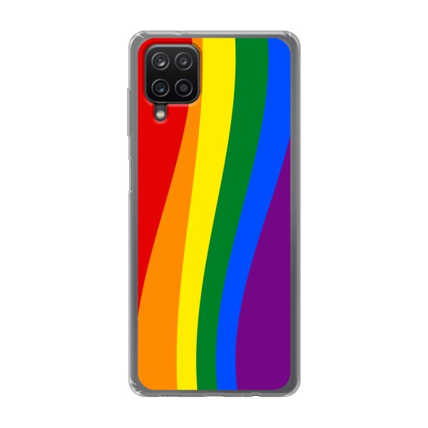 Flexibel Samsung Galaxy A12 / A12 Nacho hoesje met Regenboogvlag - Klassieke Pride Vlag Subtitel