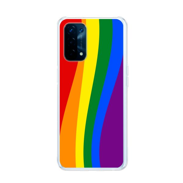 Flexibel Oppo A93 5G hoesje met Regenboogvlag - Klassieke Pride Vlag Subtitel