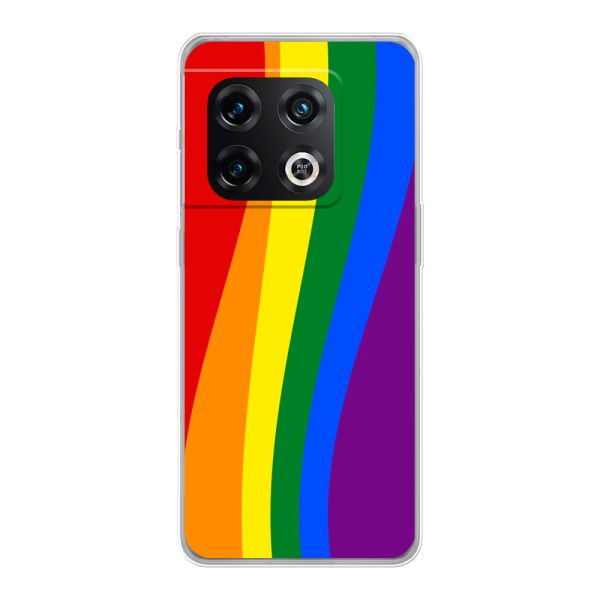 Flexibel OnePlus 10 Pro hoesje met Regenboogvlag - Klassieke Pride Vlag Subtitel