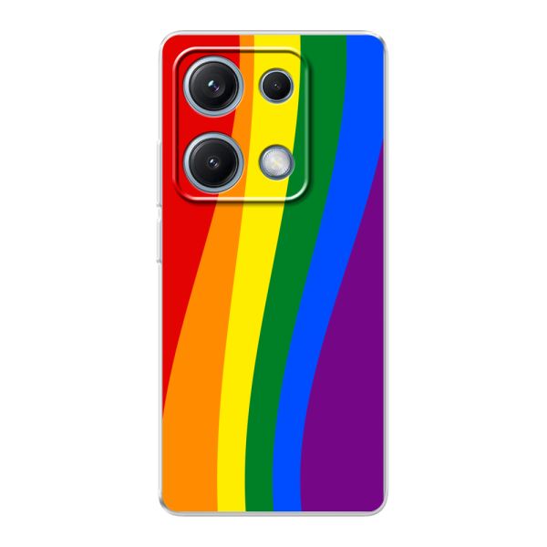 Flexibel Xiaomi Redmi Note 14S hoesje met Regenboogvlag - Klassieke Pride Vlag Subtitel