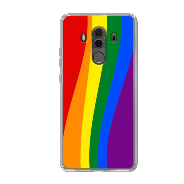 Flexibel Huawei Mate 10 Pro hoesje met Regenboogvlag - Klassieke Pride Vlag Subtitel