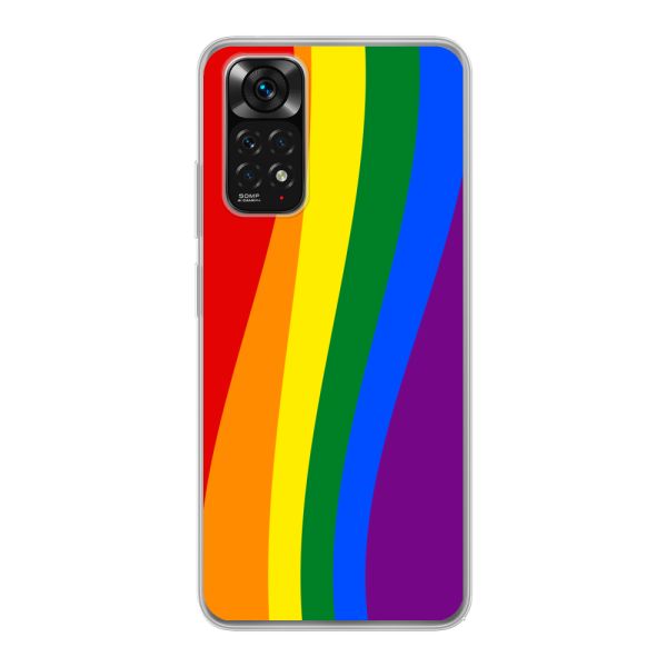 Flexibel Xiaomi Redmi Note 11 / Note 11S hoesje met Regenboogvlag - Klassieke Pride Vlag Subtitel