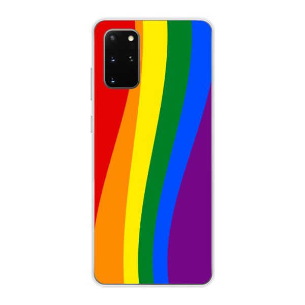 Flexibel Samsung Galaxy S20 Plus / S20 Plus 5G hoesje met Regenboogvlag - Klassieke Pride Vlag Subtitel