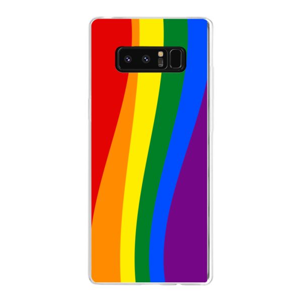 Flexibel Samsung Galaxy Note 8 hoesje met Regenboogvlag - Klassieke Pride Vlag Subtitel