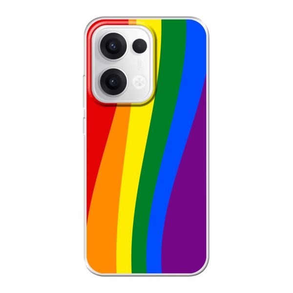 Flexibel Oppo Reno13 hoesje met Regenboogvlag - Klassieke Pride Vlag Subtitel