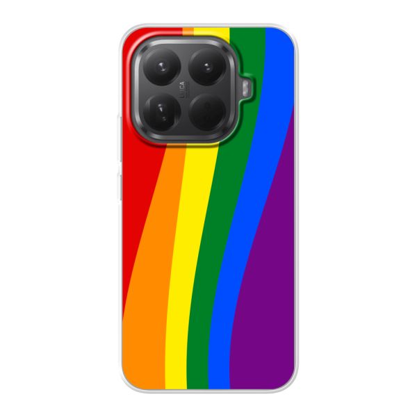 Flexibel Xiaomi 15T Pro hoesje met Regenboogvlag - Klassieke Pride Vlag Subtitel