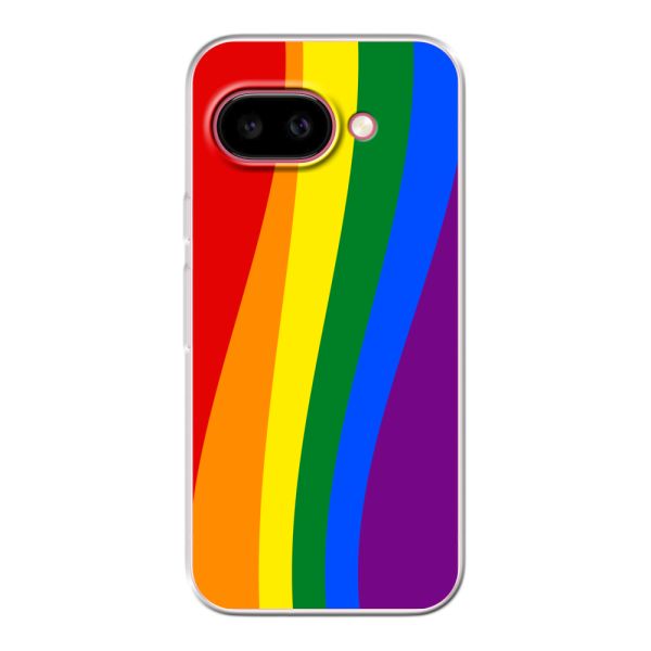 Flexible Google Pixel 9A Hülle mit Regenbogenflagge - Klassische Pride-Flagge Untertitel