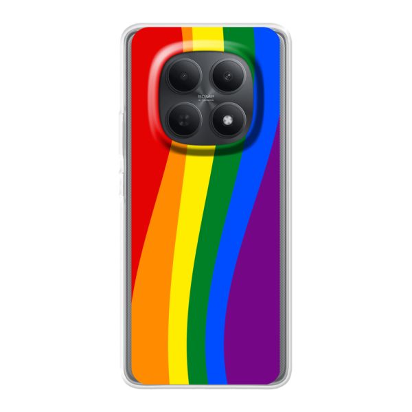 Flexibel Xiaomi Redmi Note 15 hoesje met Regenboogvlag - Klassieke Pride Vlag Subtitel