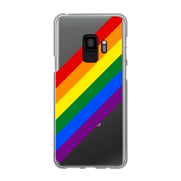 Flexibel Samsung Galaxy S9 hoesje met Diagonale Regenboog - Pride Strepen