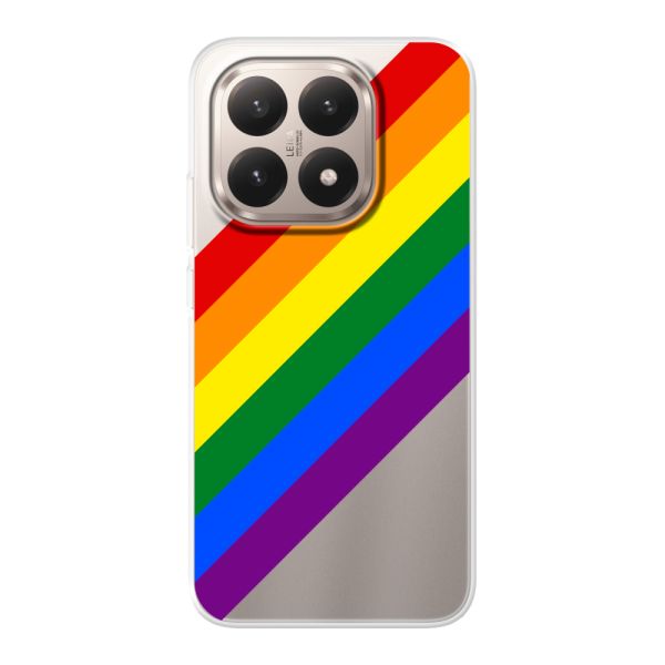 Flexibel Xiaomi 15T hoesje met Diagonale Regenboog - Pride Strepen