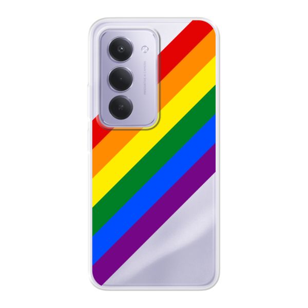Flexibel Xiaomi Redmi 15 4G hoesje met Diagonale Regenboog - Pride Strepen