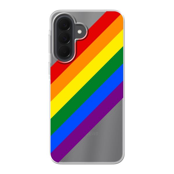 Flexibel Samsung Galaxy A37 hoesje met Diagonale Regenboog - Pride Strepen