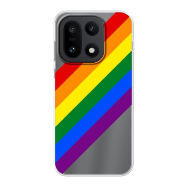 Flexibel OnePlus 15 hoesje met diagonale regenboog - pridestrepen