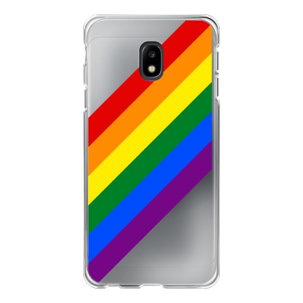 Flexibel Samsung Galaxy J3 (2017) hoesje met Diagonale Regenboog - Pride Strepen
