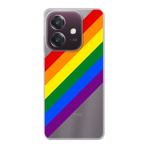 Flexibel Oppo A60 5G hoesje met diagonale regenboog - pridestrepen