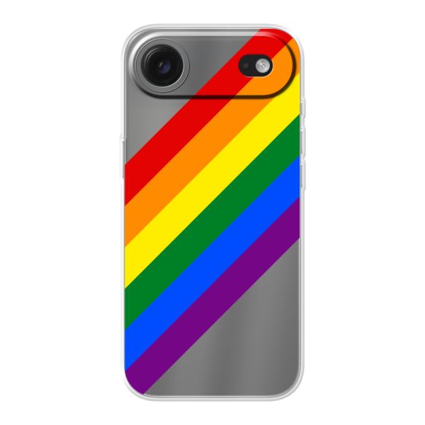 Flexibel iPhone Air hoesje met Diagonale Regenboog - Pride Strepen