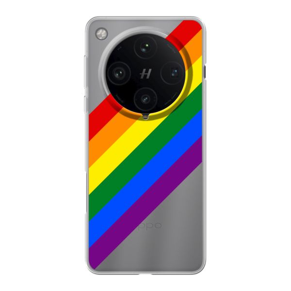 Flexibel Oppo Find X8 Pro hoesje met diagonale regenboog - pridestrepen