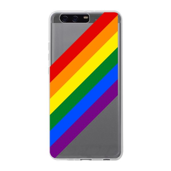 Flexibel Huawei P10 Plus hoesje met Diagonale Regenboog - Pride Strepen