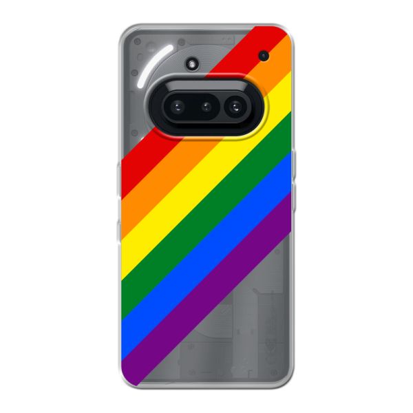 Flexibel Nothing Phone (3a) hoesje met Diagonale Regenboog - Pride Strepen