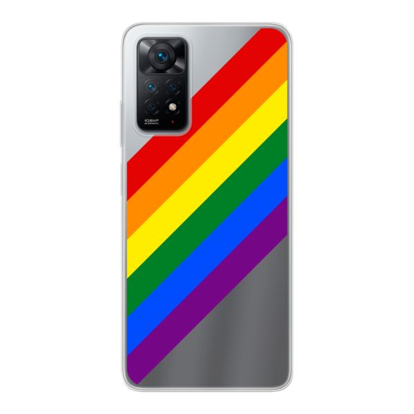 Flexibel Xiaomi Redmi Note 11 Pro / Note 11 Pro 5G hoesje met Diagonale Regenboog - Pride Strepen