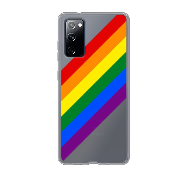 Flexibel Samsung Galaxy S20 FE / S20 FE 5G / S20 FE 2022 hoesje met Diagonale Regenboog - Pride Strepen