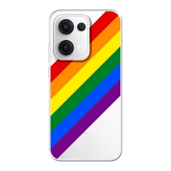 Flexibel Oppo Reno13 hoesje met diagonale regenboog - pridestrepen