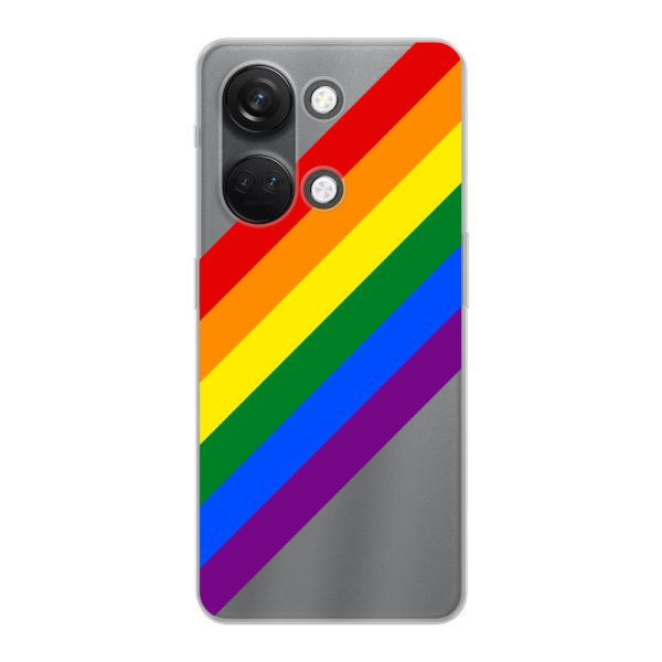 Flexibel OnePlus Nord 3 hoesje met diagonale regenboog - pridestrepen
