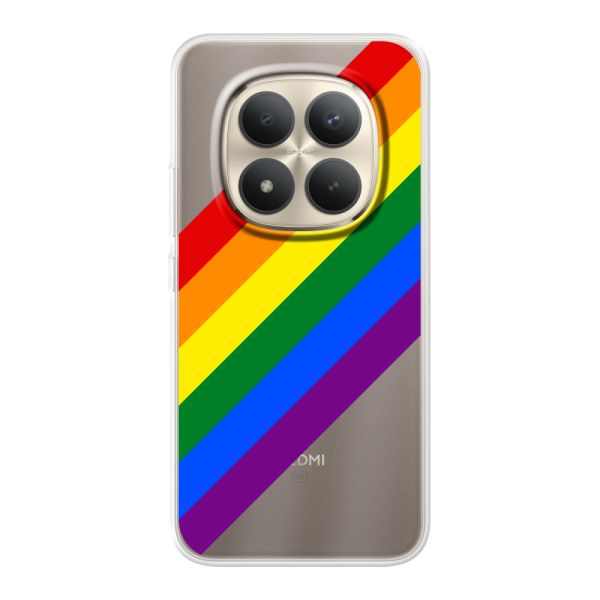 Flexibel Xiaomi Redmi Note 15 Pro+ hoesje met Diagonale Regenboog - Pride Strepen
