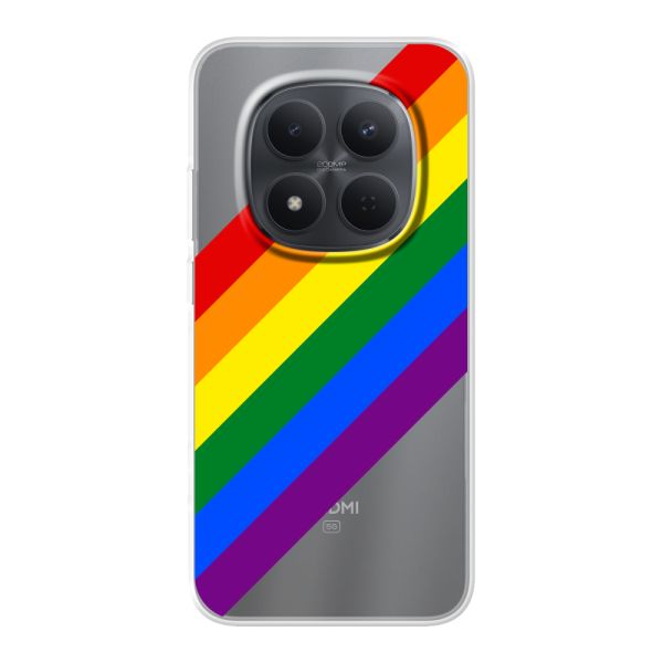Flexibel Xiaomi Redmi Note 15 Pro (5G) hoesje met Diagonale Regenboog - Pride Strepen