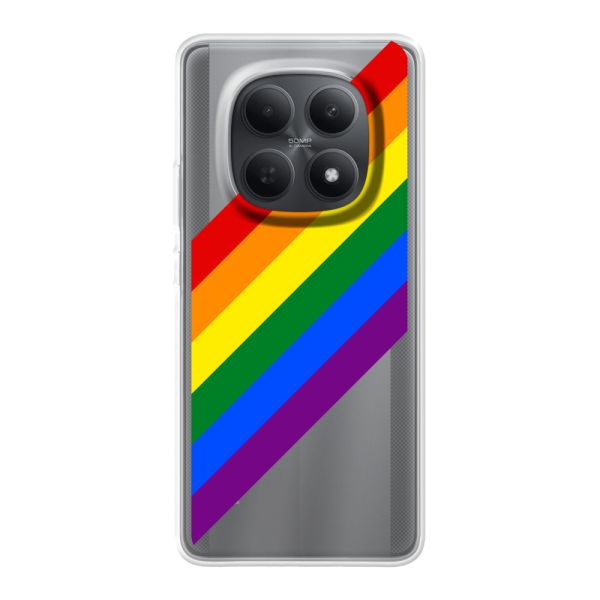 Flexibel Xiaomi Poco M8 hoesje met Diagonale Regenboog - Pride Strepen