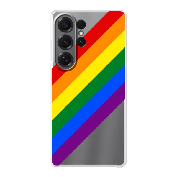 Flexibel Samsung Galaxy S26 Ultra hoesje met Diagonale Regenboog - Pride Strepen