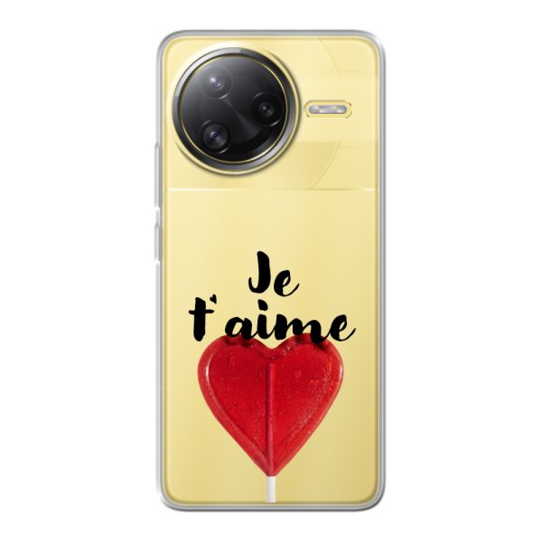 Coque Xiaomi Poco F7 Ultra flexible avec sucette en forme de cœur - Je t'aime