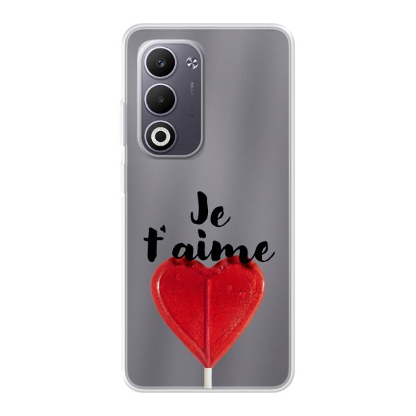 Coque Oppo A5 flexible avec sucette en forme de cœur - Je t'aime