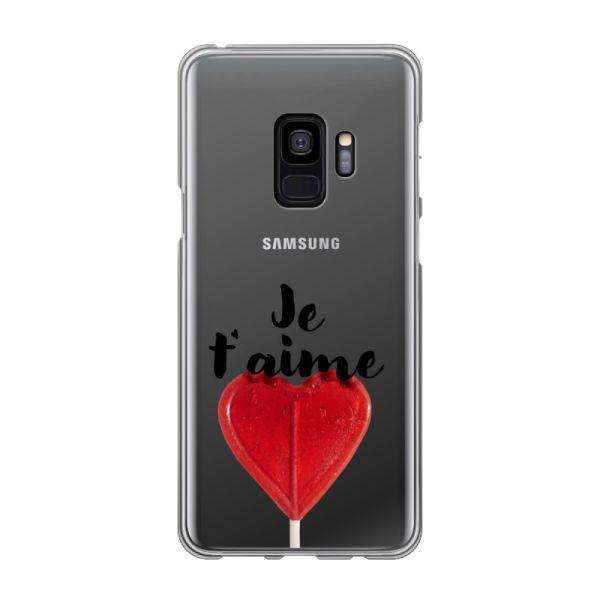 Coque Samsung Galaxy S9 flexible avec sucette en forme de cœur - Je t'aime