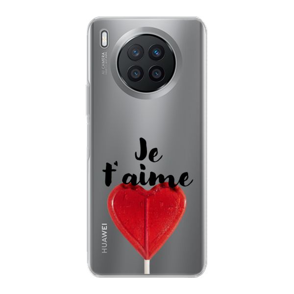 Coque Huawei Nova 8i flexible avec sucette en forme de cœur - Je t'aime