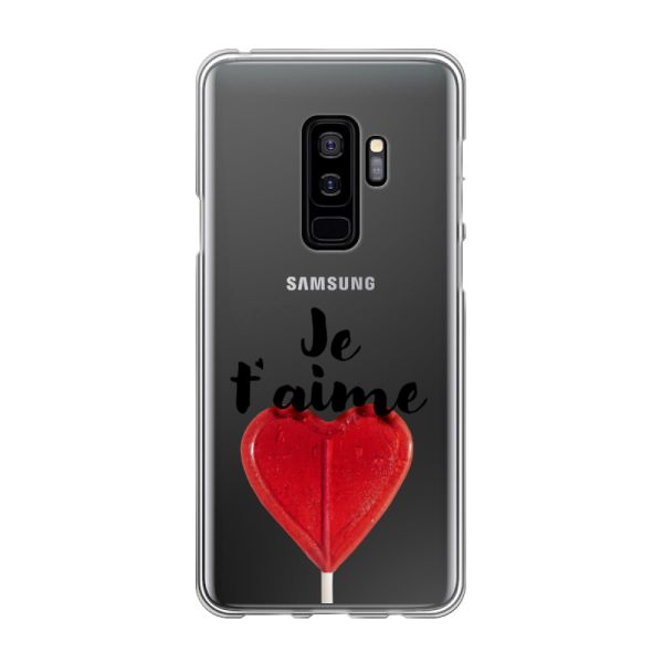 Coque Samsung Galaxy S9 Plus flexible avec sucette en forme de cœur - Je t'aime