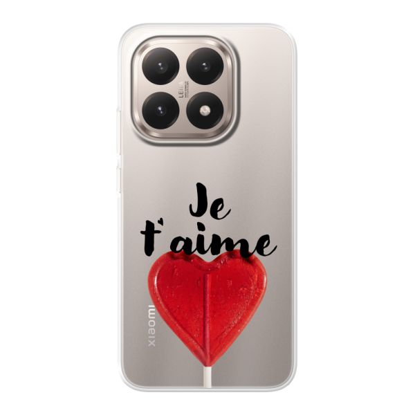 Coque Xiaomi 15T flexible avec sucette en forme de cœur - Je t'aime