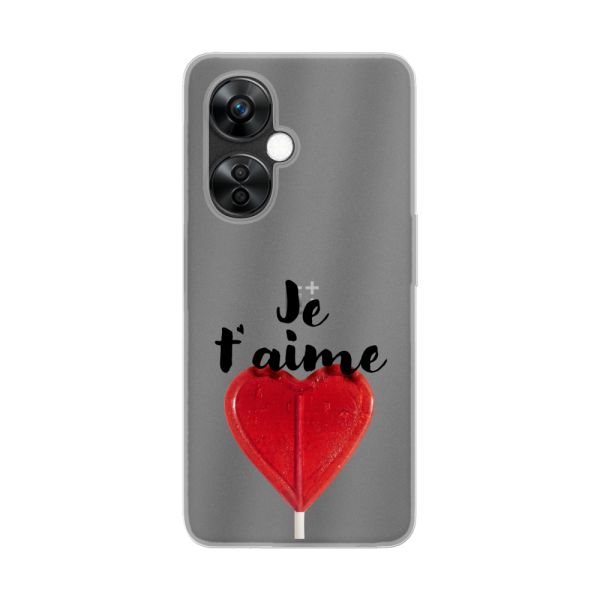Coque OnePlus Nord CE 3 Lite flexible avec sucette en forme de cœur - Je t'aime