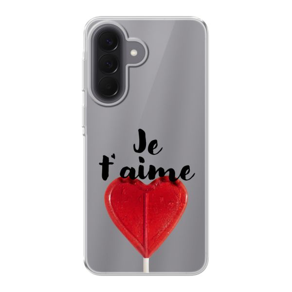 Coque Samsung Galaxy A57 flexible avec sucette en forme de cœur - Je t'aime