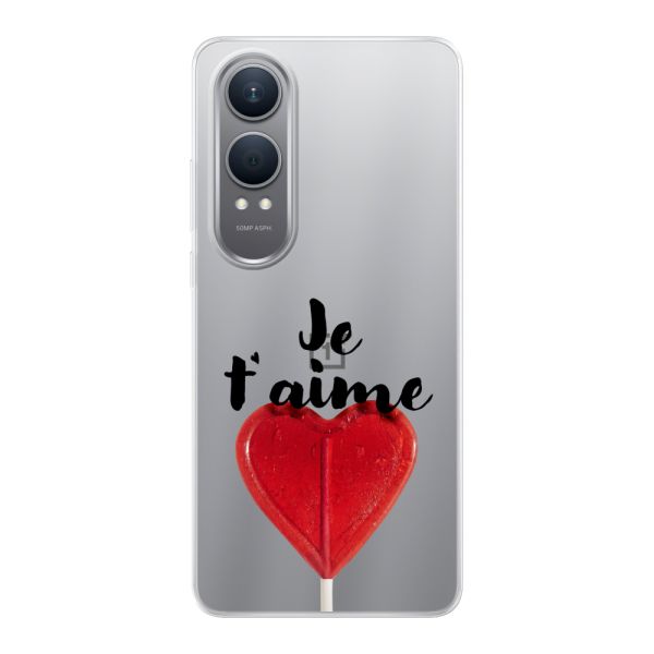 Coque OnePlus Nord CE 4 Lite flexible avec sucette en forme de cœur - Je t'aime