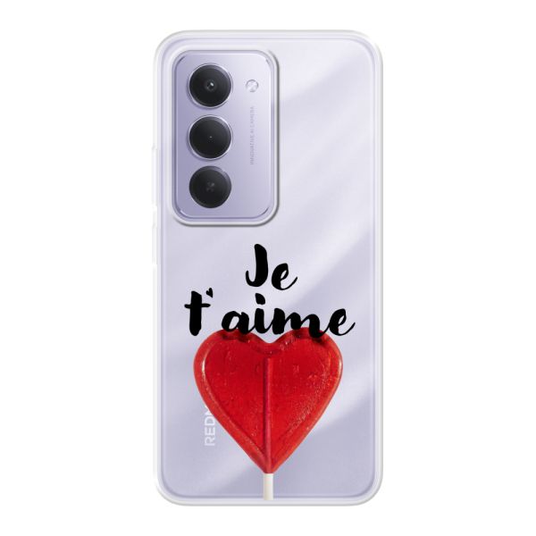Coque Xiaomi Redmi 15 4G flexible avec sucette en forme de cœur - Je t'aime