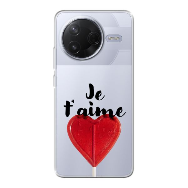 Coque Xiaomi Poco F7 Pro flexible avec sucette en forme de cœur - Je t'aime