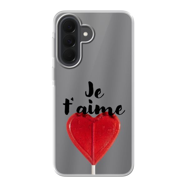 Coque Samsung Galaxy A37 flexible avec sucette en forme de cœur - Je t'aime