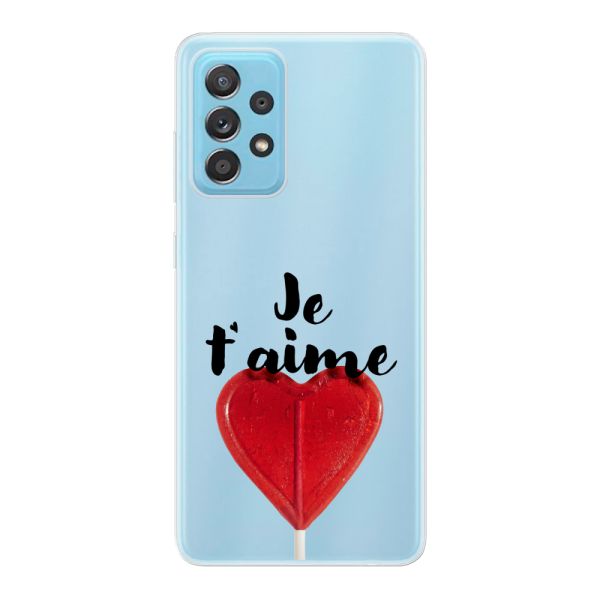 Coque Samsung Galaxy A73 5G flexible avec sucette en forme de cœur - Je t'aime